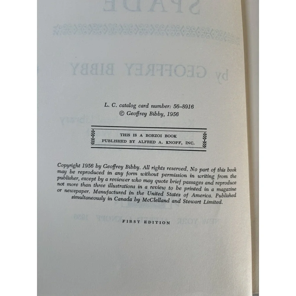The Testimony Of The Spade By Geoffrey Bibby 1st Edition 1956 HC - Picture 4 of 6